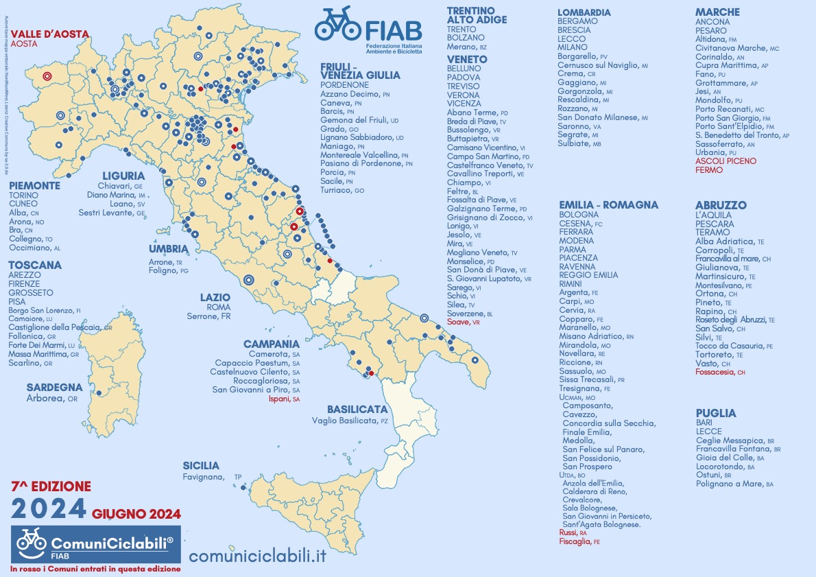 Mappa dei coumuni ciclabile 7^ Edizione